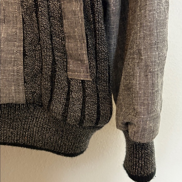 Vintage David Michaels Knit Bomber Jacket, Gray Black, L - Picture 3 of 8